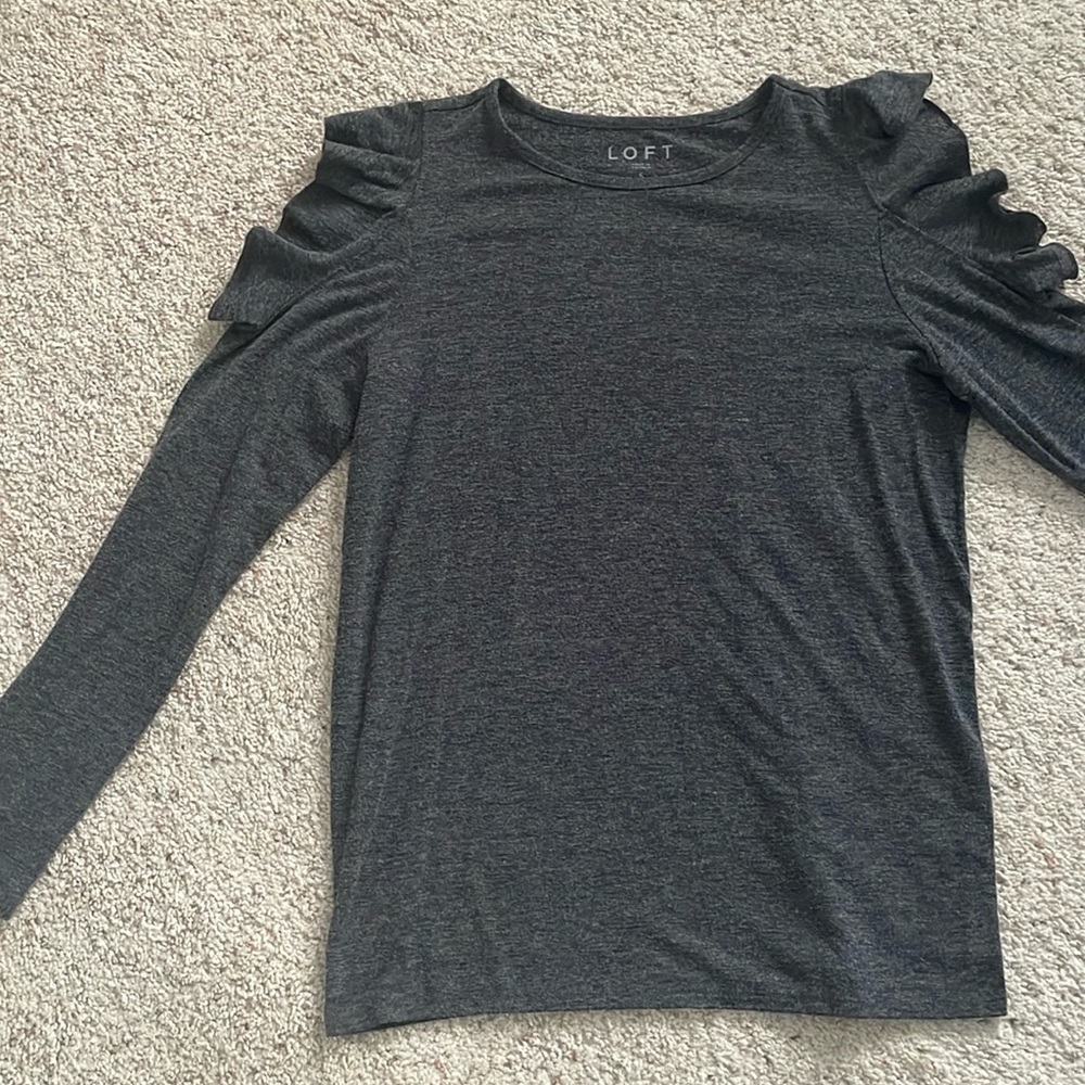 Loft open shoulder long sleeve top